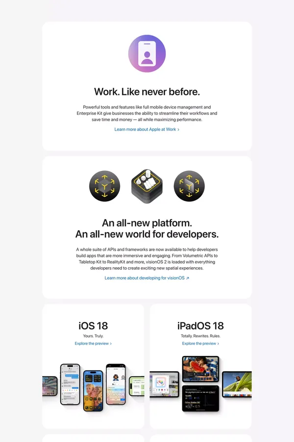 visionOS 2 Preview - Apple - Landing design inspiration