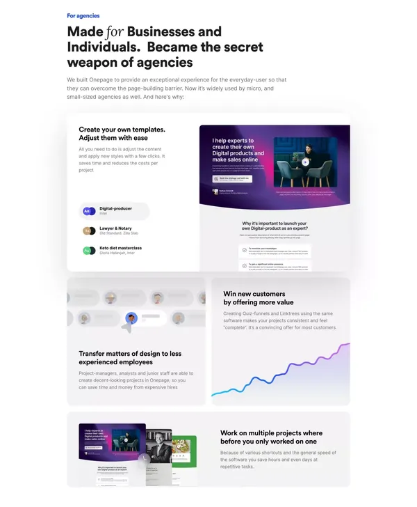 Onepage - Erstelle noch heute deine Seite. Genau so wie du sie dir vorstellst! | Onepage - Landing design inspiration