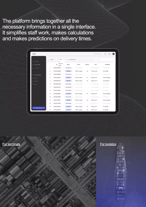 GSCP — An innovative solution for the container shipping industry. - Landing design inspiration