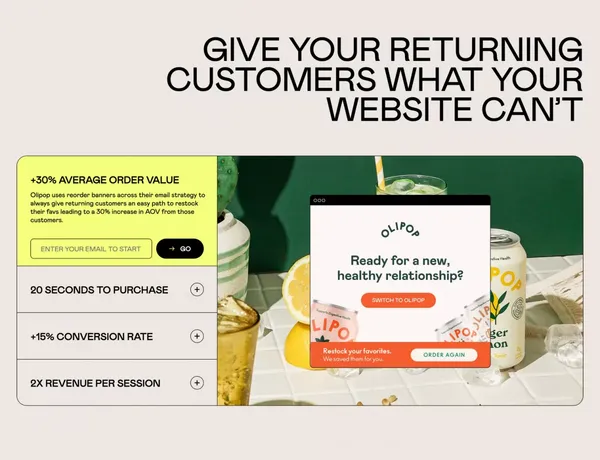 Repeat | The end to end reordering experience for CPG Brands on Shopify - Landing design inspiration