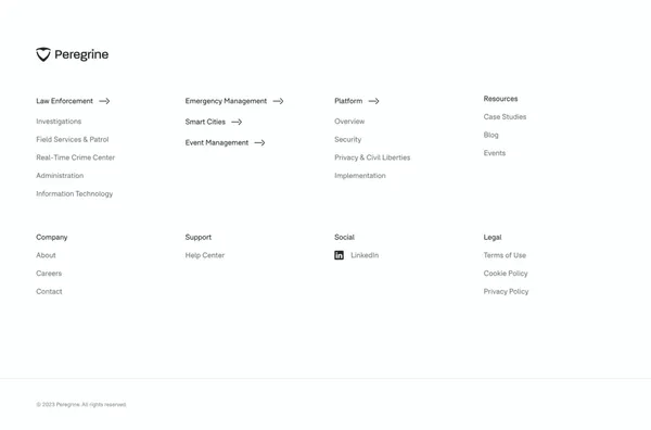 The Advanced Public Safety Platform | Peregrine - Landing design inspiration