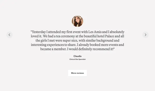 Les Amis | Your Family of Girlfriends - Landing design inspiration