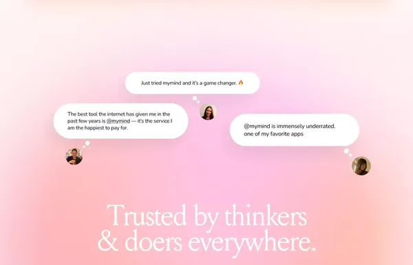 mymind is the extension for your mind. - Landing design inspiration