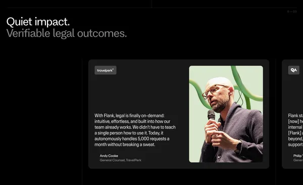 Flank | Agentic AI for Enterprise Legal - Landing design inspiration