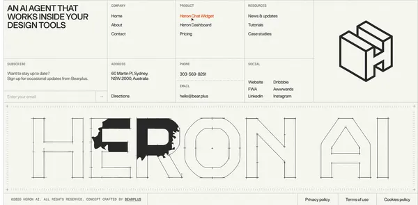 Heron AI | Works inside your design tools - Landing design inspiration