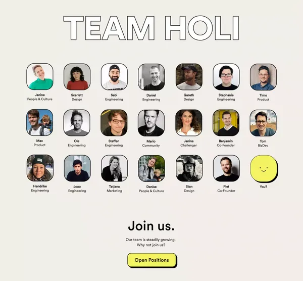 Project Holi - Landing design inspiration