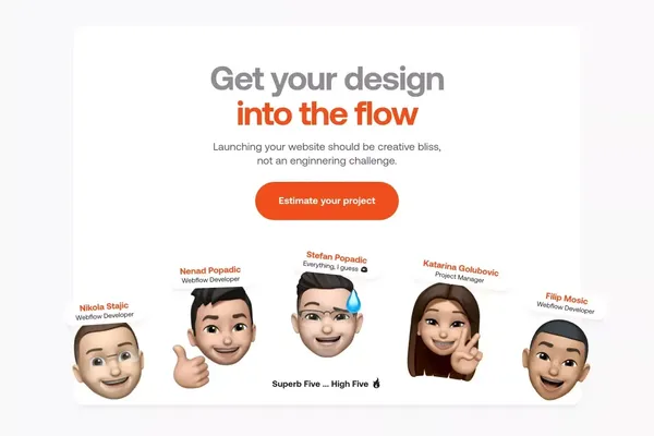 Figma to Webflow - Powered by High Five Studio - Landing design inspiration