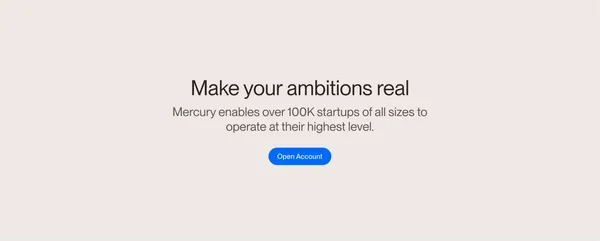 Mercury | Online Business Banking For Startups - Landing design inspiration