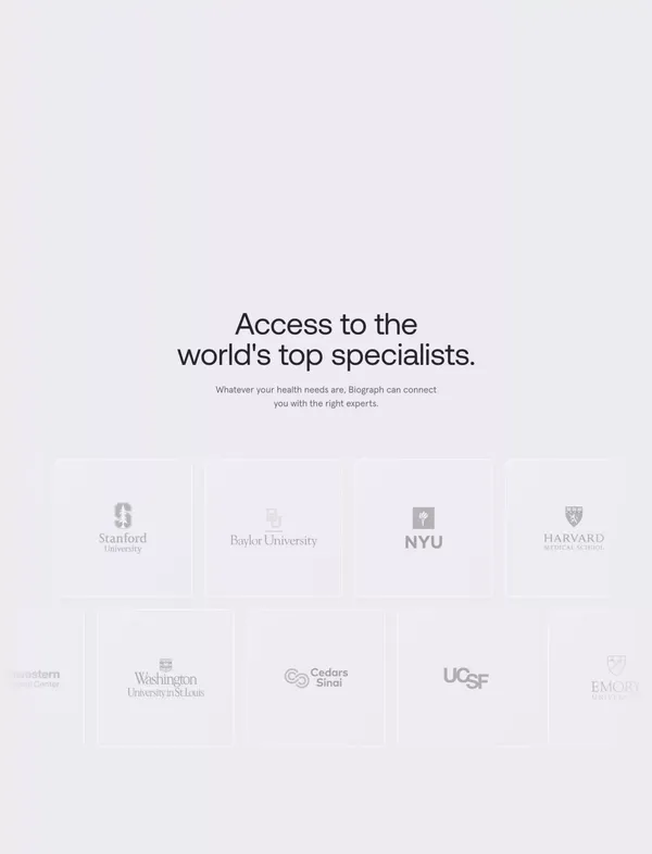Biograph - Landing design inspiration