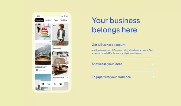 Get started | Pinterest Business - Landing design inspiration