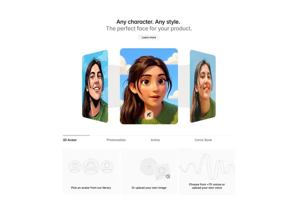 Anam - Real-Time Interactive AI Avatars API - Landing design inspiration