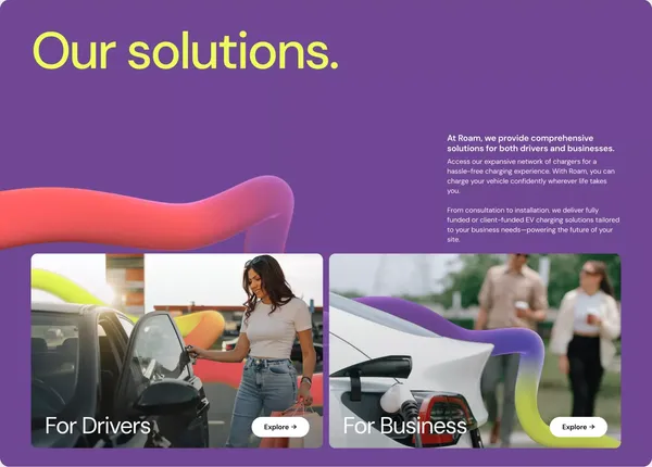 Roam Charging - Landing design inspiration