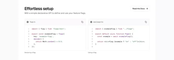 Flags SDK - Landing design inspiration