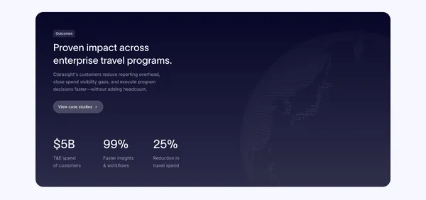 Clarasight – The AI Platform for Enterprise Travel & Expense - Landing design inspiration