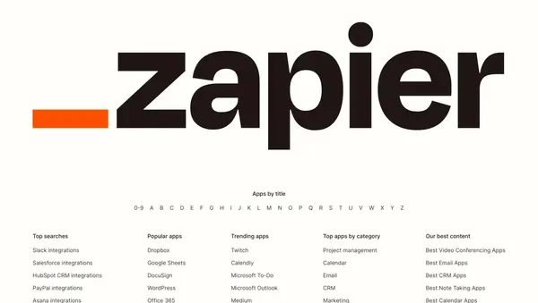 Automate without limits | Zapier - Landing design inspiration