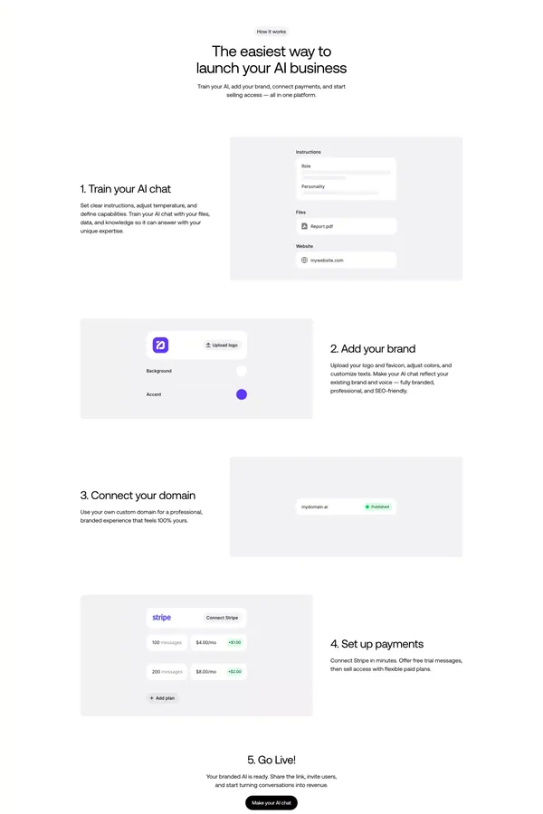 Outchat | Create Your Branded AI Chat - Landing design inspiration
