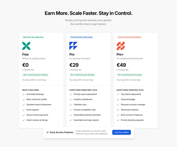 Rideaway | All-in-One Booking & Management Platform for Sports Instructors - Landing design inspiration