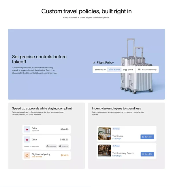 Corporate Travel Booking & Management Platform - Landing design inspiration