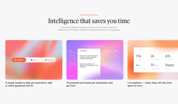 Create Beautiful, Smart, High-Converting Forms in Seconds — Nuraform - Landing design inspiration