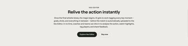 Veo Sports Cameras | Record, Stream and Analyse - Landing design inspiration