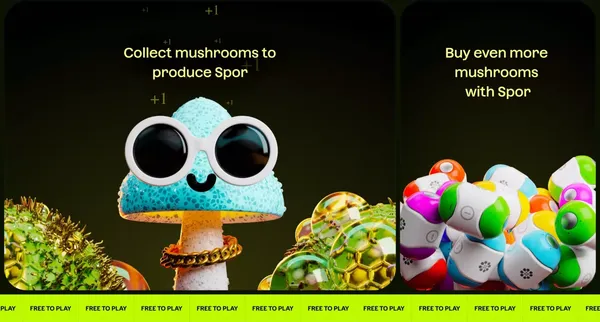 Spor - web3 Idle Game - Landing design inspiration