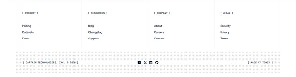 Captain - Self-tuning file search for AI agents · Captain - Landing design inspiration