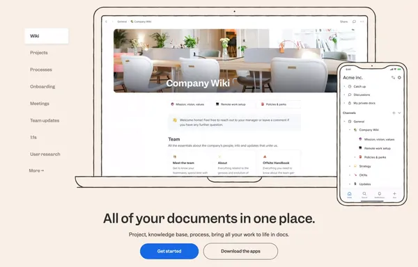 Slite - The workspace for remote teams - Landing design inspiration