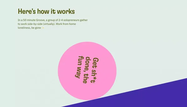 Groove | Digital coworking for solopreneurs - Landing design inspiration
