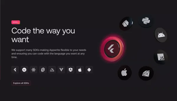 Appwrite - Build like a team of hundreds - Landing design inspiration