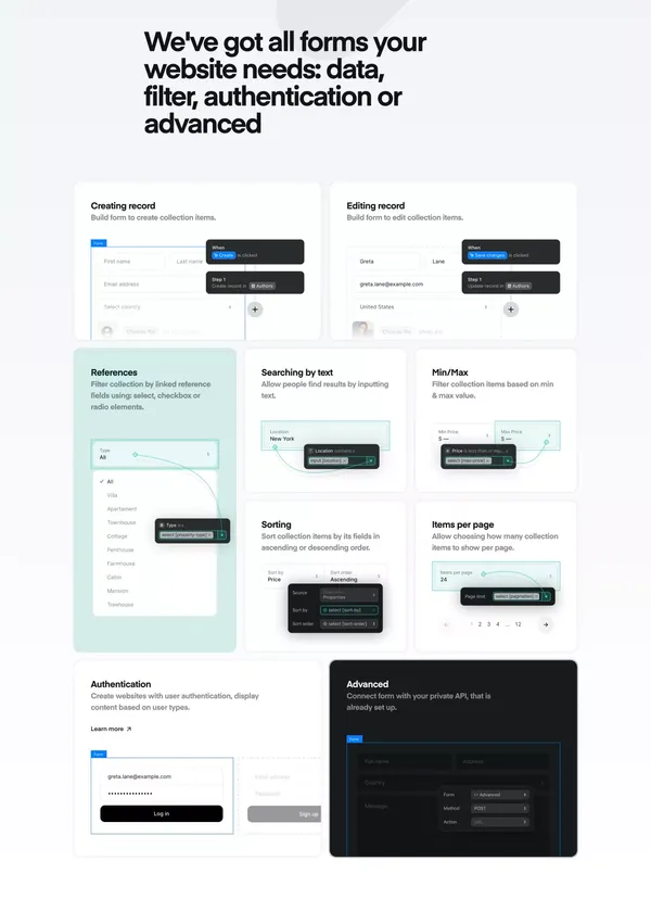 Ycode | Build website forms on the next level - Landing design inspiration