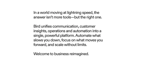 Bird | Vereinheitlichtes CRM fÃ¼r Marketing, Service & Payments - Landing design inspiration