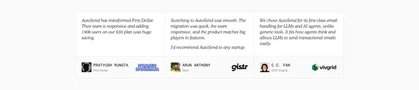 AutoSend: Email for Developers and Marketers - Landing design inspiration