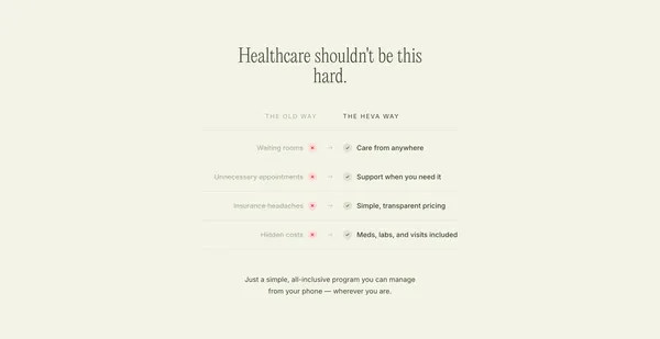 Modern Functional Medicine | Heva Health - Landing design inspiration