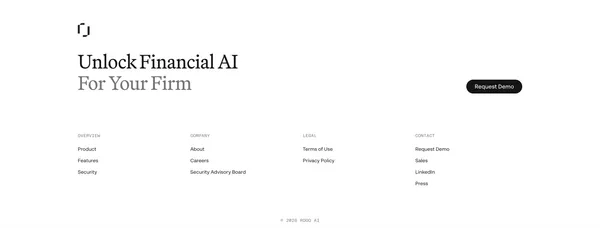 Rogo | Secure AI for Finance Professionals - Landing design inspiration