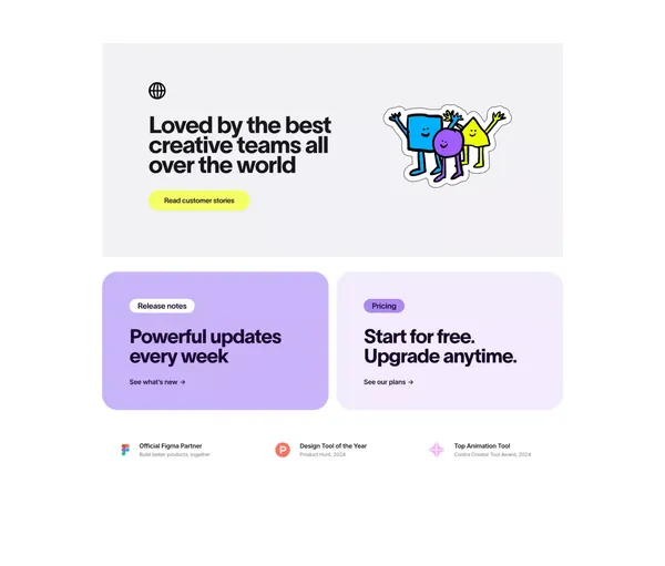 Jitter ·  A fast and simple motion design tool on the web - Landing design inspiration