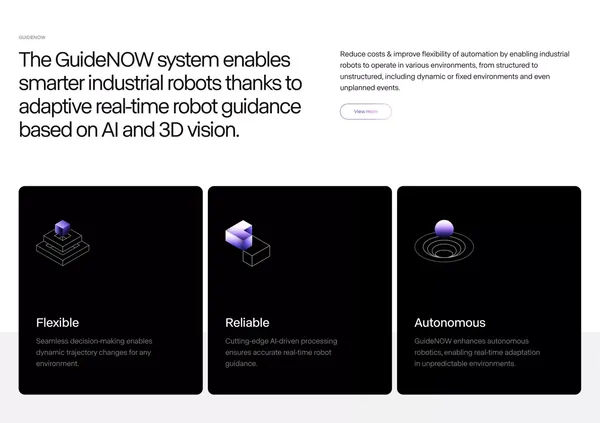Inbolt - Real-Time Industrial Robot Guidance. - Landing design inspiration