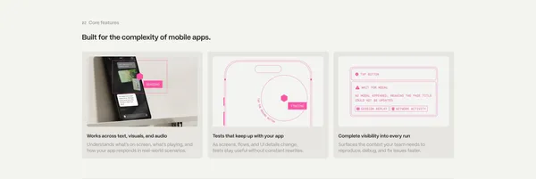 Semaloop – Catch mobile bugs before your users do - Landing design inspiration