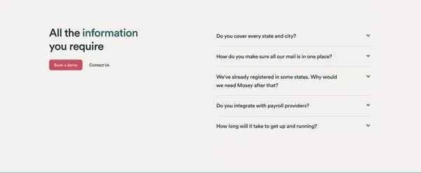 Corporate and Business Compliance Services | Mosey - Landing design inspiration