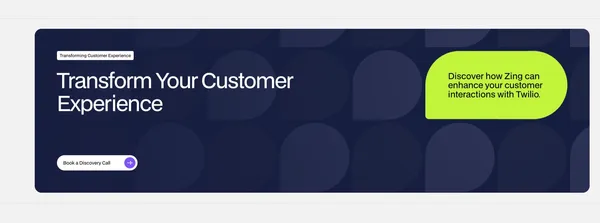 Zing | Twilio Flex Cloud Contact Centre Developers - Landing design inspiration
