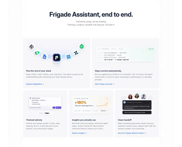 Frigade AI - The future of product adoption - Landing design inspiration