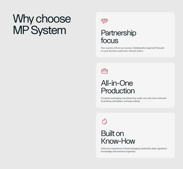 MP System | Food Packaging Solutions & Manufacturing - Landing design inspiration