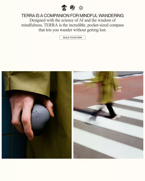 TERRA — A COMPANION FOR MINDFUL WANDERING - Landing design inspiration