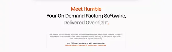 Humble - AI For Smart Manufacturing - Landing design inspiration