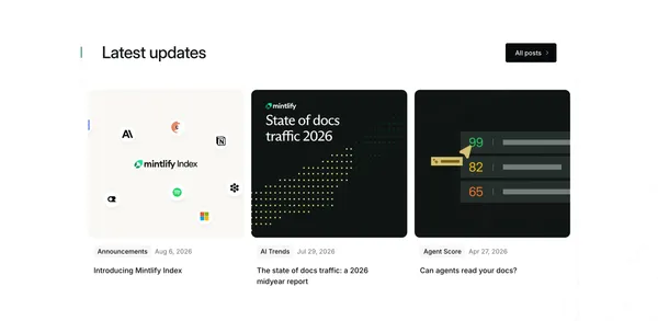 Mintlify - The Knowledge Platform Built for Agents - Landing design inspiration