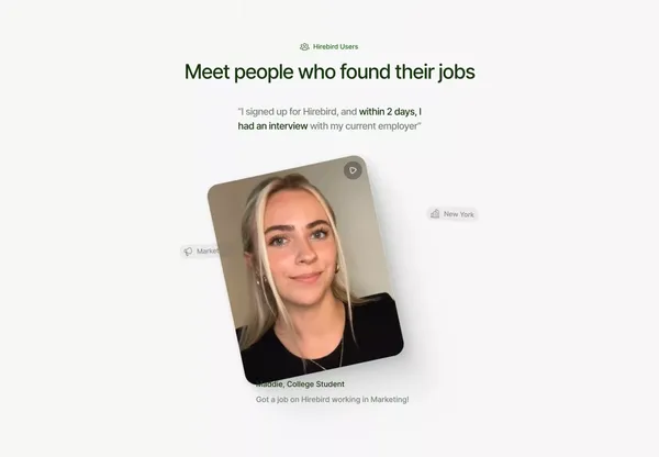 Match. Meet. Get Hired - Landing design inspiration