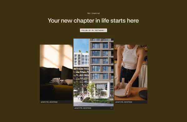 Chapitre Résidentiel - Landing design inspiration