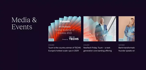 Tuum | The modular platform for seamless banking - Landing design inspiration