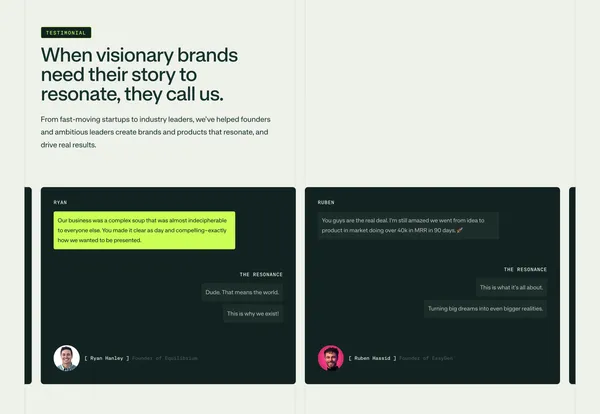 The Resonance Studio | From bold ideas to brands and products that resonate. - Portfolio design inspiration