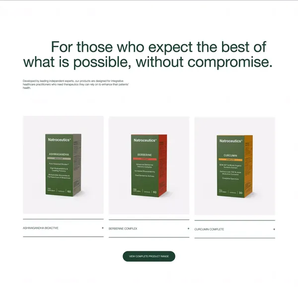 Natroceutics - Landing design inspiration