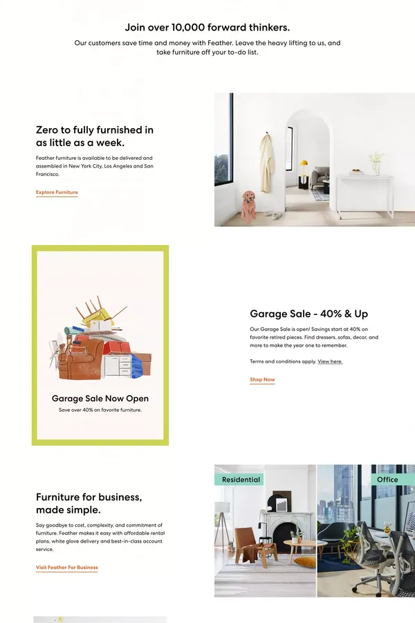 Feather - Landing design inspiration